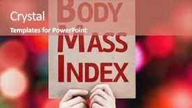  Presentation with index card - Colorful PPT layouts enhanced with body mass index card backdrop and a coral colored foreground