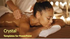  Presentation with body care spa body massage - Audience pleasing slide set consisting of body massage with marine salt backdrop and a tawny brown colored foreground