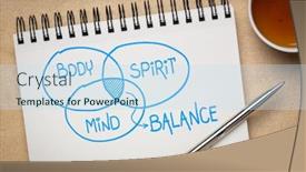  Presentation with holistic - Cool new PPT theme with body-mind-and-spirit-balance backdrop and a sky blue colored foreground