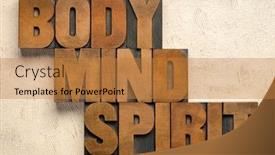  Presentation with holistic - Presentation theme enhanced with body-mind-and-spirit-words background and a gold colored foreground