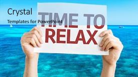  Presentation with mind body - Beautiful PPT theme featuring body mind soul - time to relax card backdrop and a cyan colored foreground