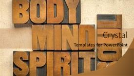  Presentation with holistic - Cool new PPT theme with body-mind-soul-and-spirit backdrop and a gold colored foreground