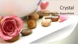  Presentation with spa - PPT layouts with body mind spirit - sensual spa or bodycare setting background and a coral colored foreground