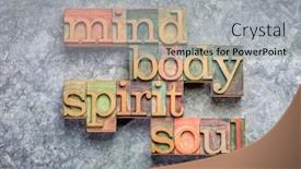  Presentation with holistic - Amazing slide deck having body-mind-spirit-and-soul backdrop and a light gray colored foreground