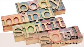 Presentation with body soul spirit - Presentation having body mind spirit and soul background and a coral colored foreground