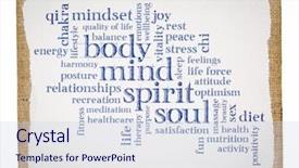  Presentation with body soul spirit - Beautiful slide deck featuring body mind spirit and soul backdrop and a sky blue colored foreground