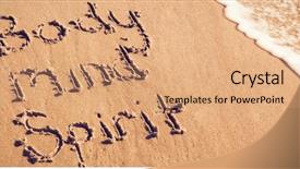  Presentation with mind body - Colorful PPT layouts enhanced with body mind spirit text written backdrop and a coral colored foreground