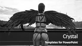  Presentation with belts - Colorful slide deck enhanced with body miracle - back view black and white backdrop and a dark gray colored foreground