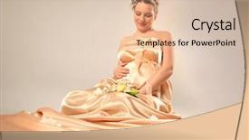  Presentation with golden woman - Slides consisting of body miracle - beautiful pregnant woman wrapped background and a  colored foreground
