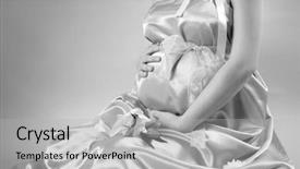  Presentation with pregnant woman - Presentation theme having body miracle - beautiful pregnant woman wrapped background and a  colored foreground