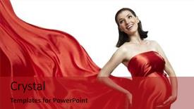  Presentation with miracle - Cool new presentation theme with body miracle - beautiful young woman in red backdrop and a  colored foreground