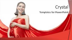  Presentation with miracle - Colorful PPT theme enhanced with body miracle - beautiful young woman in red backdrop and a  colored foreground