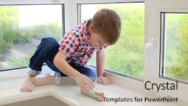  Presentation with train - Beautiful PPT layouts featuring body miracle - little happy boy sits backdrop and a  colored foreground