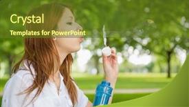  Presentation with park - Cool new presentation theme with body modification - pretty redhead blowing bubbles backdrop and a  colored foreground