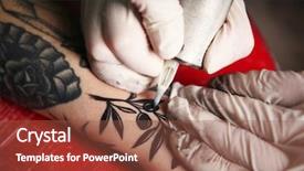  Presentation with tattoo - PPT layouts consisting of body modification - professional tattoo artist doing tattoo background and a  colored foreground