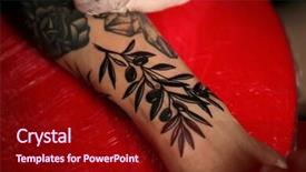  Presentation with tattoo - Presentation design featuring body modification - professional tattoo artist doing tattoo background and a  colored foreground