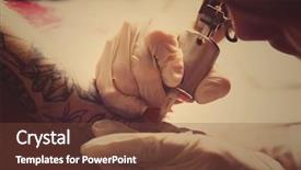  Presentation with tattoo - Slide deck with body modification - professional tattoo artist doing tattoo background and a tawny brown colored foreground
