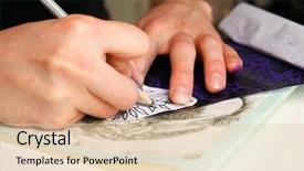  Presentation with tattoo - Presentation design with body modification - professional tattoo artist drawing sketch background and a  colored foreground