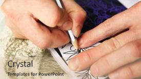  Presentation with drawing expressive art therapy - PPT theme featuring body modification - professional tattoo artist drawing sketch background and a  colored foreground