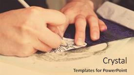  Presentation with tattoo - Cool new presentation theme with body modification - professional tattoo artist drawing sketch backdrop and a  colored foreground