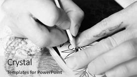  Presentation with tattoo - Slide set featuring body modification - professional tattoo artist drawing sketch background and a  colored foreground