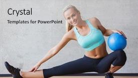  Presentation with exercise sport - Amazing presentation having body motion - fitness sport training and people backdrop and a light gray colored foreground