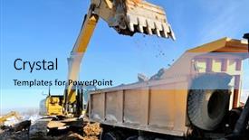  Presentation with tipper truck - Slides enhanced with body of a dump truck background and a light blue colored foreground