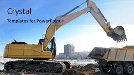  Presentation with tipper truck - Slide deck consisting of body of a dump truck background and a light blue colored foreground