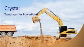  Presentation with tipper truck - PPT theme enhanced with body of a dump truck background and a sky blue colored foreground