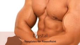  Presentation with abdominal - PPT layouts having body-of-muscular-man-chest background and a red colored foreground