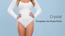  Presentation with skin care natural - Slide set enhanced with body-of-young-beautiful-fit background and a light blue colored foreground