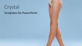  Presentation with skin care natural - Presentation theme enhanced with body-of-young-beautiful-fit background and a light blue colored foreground