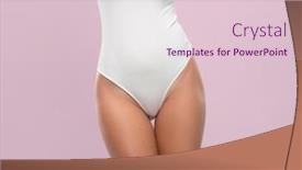  Presentation with skin care natural - Presentation design having body-of-young-beautiful-fit background and a lemonade colored foreground