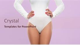  Presentation with skin care natural - PPT theme consisting of body-of-young-beautiful-fit background and a soft green colored foreground