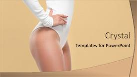  Presentation with skin care natural - Presentation theme with body-of-young-beautiful-fit background and a coral colored foreground