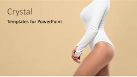  Presentation with skin care natural - Slide set having body-of-young-beautiful-fit background and a lemonade colored foreground