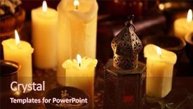  Presentation with oil lamp - Slide deck with body oil sensual lotion candles background and a wine colored foreground