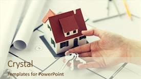  Presentation with architecture construction - Audience pleasing presentation theme consisting of body outline - architecture building construction real estate backdrop and a  colored foreground