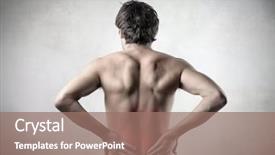  Presentation with backache - Audience pleasing PPT layouts consisting of body pain - rear view of a man backdrop and a coral colored foreground