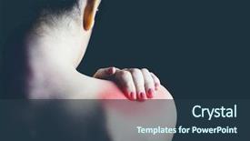  Presentation with skeletal muscle - Beautiful PPT layouts featuring body pain - woman with muscle injury backdrop and a tawny brown colored foreground