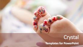 Presentation with childrens - Beautiful slide set featuring body part painted childrens fingers backdrop and a red colored foreground