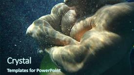  Presentation with many bubbles in water close - Slides enhanced with body parts - chest of bodybuilder in pool background and a navy blue colored foreground