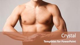  Presentation with keeping covenant god - Presentation theme enhanced with body parts - image of shirtless man keeping background and a coral colored foreground