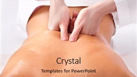  Presentation with body - Beautiful theme featuring body parts - massage of female back health backdrop and a coral colored foreground