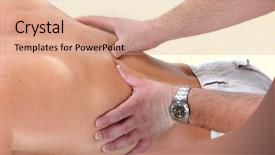  Presentation with spotrs massage therapy - Amazing theme having body parts - massage of male back backdrop and a coral colored foreground