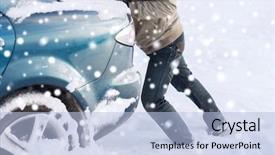  Presentation with vehicle - Colorful PPT layouts enhanced with body parts - transportation winter people and vehicle backdrop and a light blue colored foreground