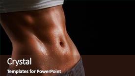  Presentation with sporty - Slide deck having body parts - wet torso of young sporty background and a tawny brown colored foreground