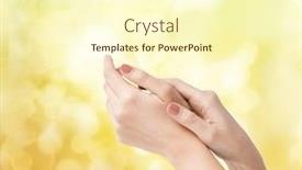  Presentation with parts - Slides enhanced with body parts cosmetics and spa concept - close up of female soft skin hands background and a cream colored foreground