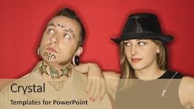  Presentation with teen suicide - Presentation theme having body piercings - caucasian teen female looking background and a  colored foreground