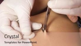  Presentation with naval - Cool new presentation theme with body piercings - close up of skin held backdrop and a lemonade colored foreground